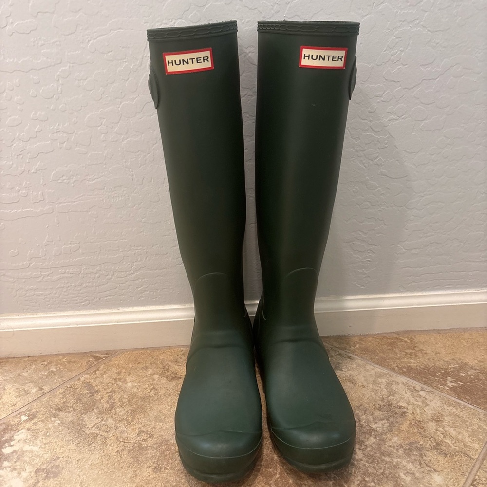 Hunter Forest Green Waterproof Boots rain